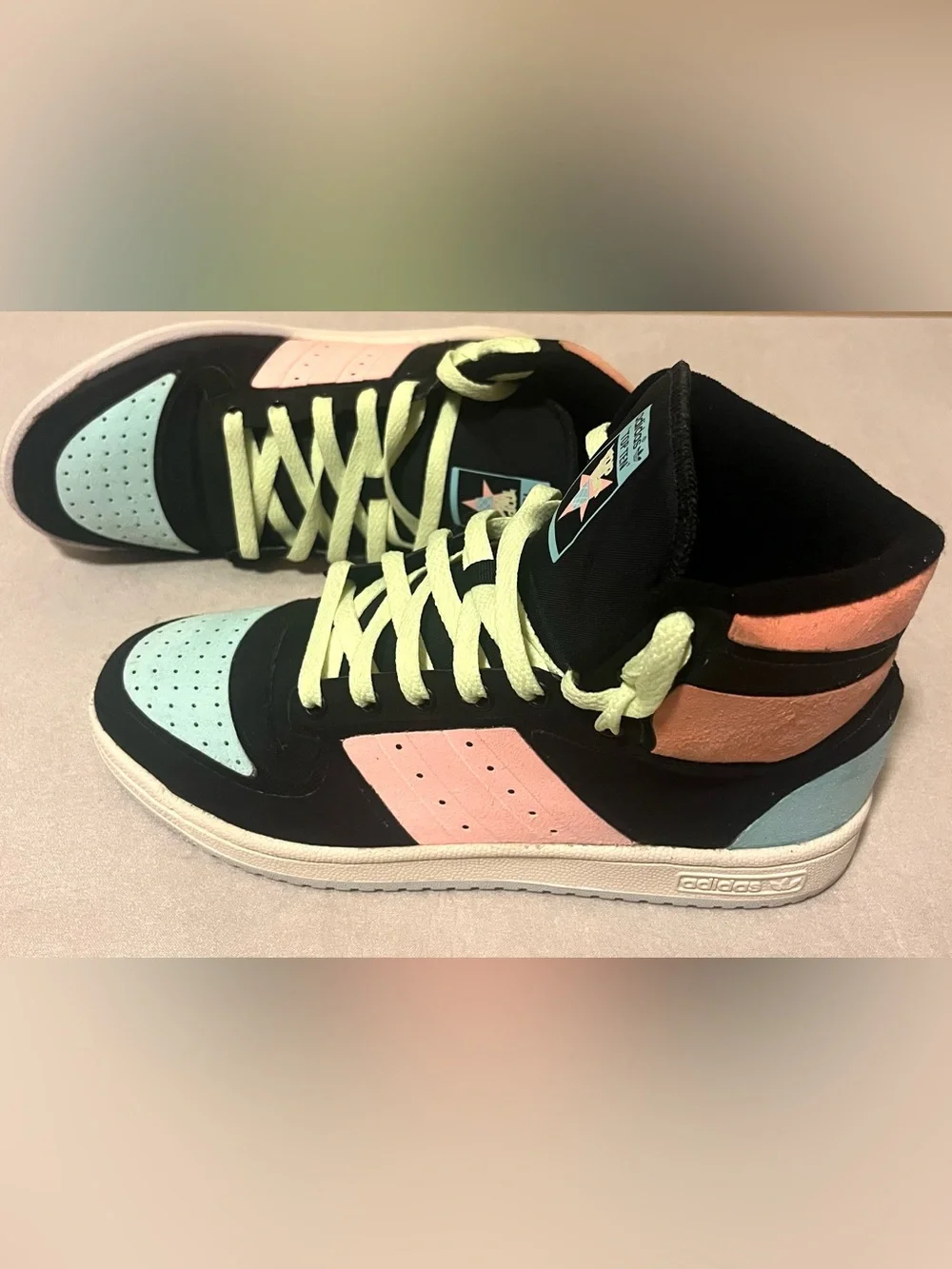 Adidas Top Ten RB High Top Unisex Sneakers Multicolor Black Pink Blue Neon Size